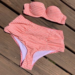 ASOS Pink High Waist Swim Suit